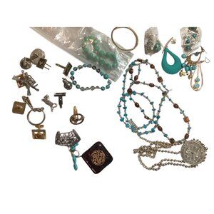 Mixed Lot Of Vintage & Antique Jewelry Pieces For Crafting,Repurposing-10-11 OZ